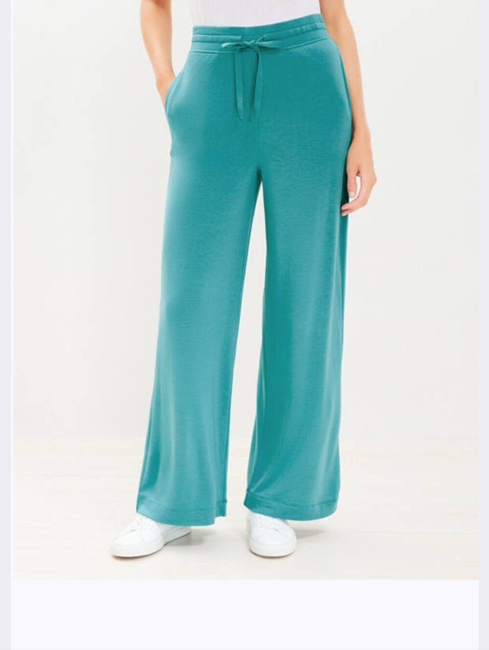 Lou & Grey Signaturesoft Wide Leg Fresh Teal Pants Medium NWT